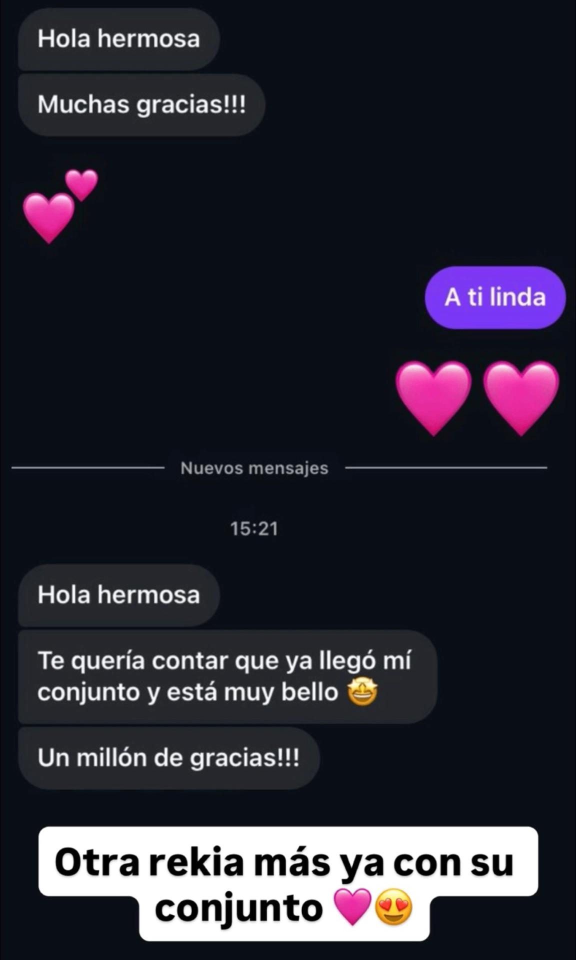 Testimonio: rekia feliz con su conjunto